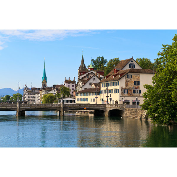 Ebern Designs Zurich Cityscape, Switzerland by Bertl123 Wrapped